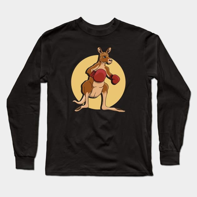 Boxing Kangaroo Long Sleeve T-Shirt by TMBTM